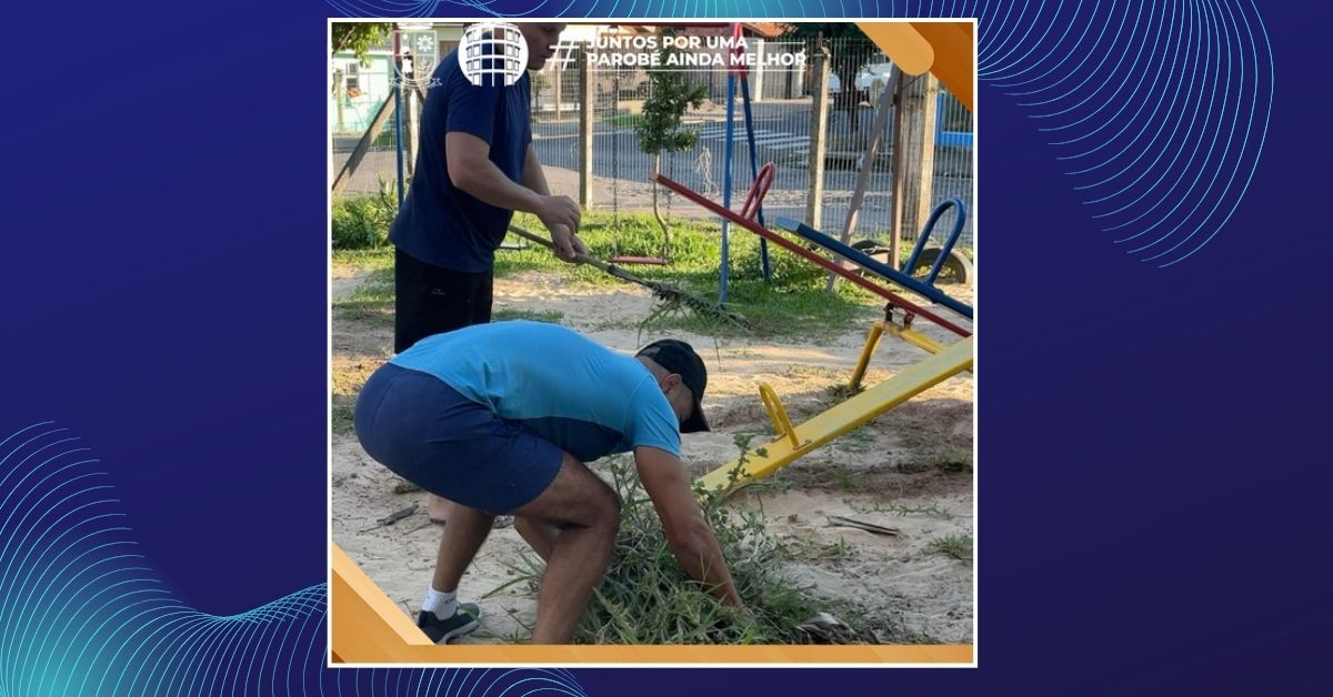 Comunidade escolar promove revitalização de pracinha na EMEF Leopoldo Frederico Willers