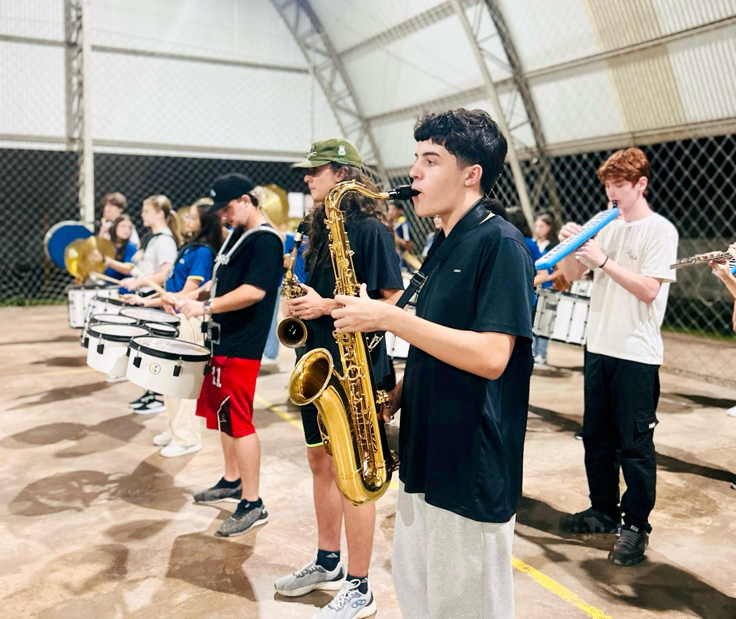 Ensaios das bandas marciais de Taquara são retomados com participação de 250 alunos