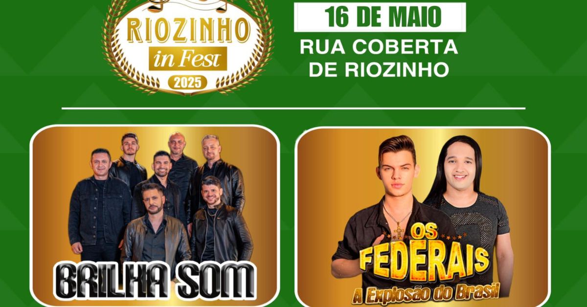 Anunciada a programação do “Riozinho in Fest 2025” com entrada gratuita