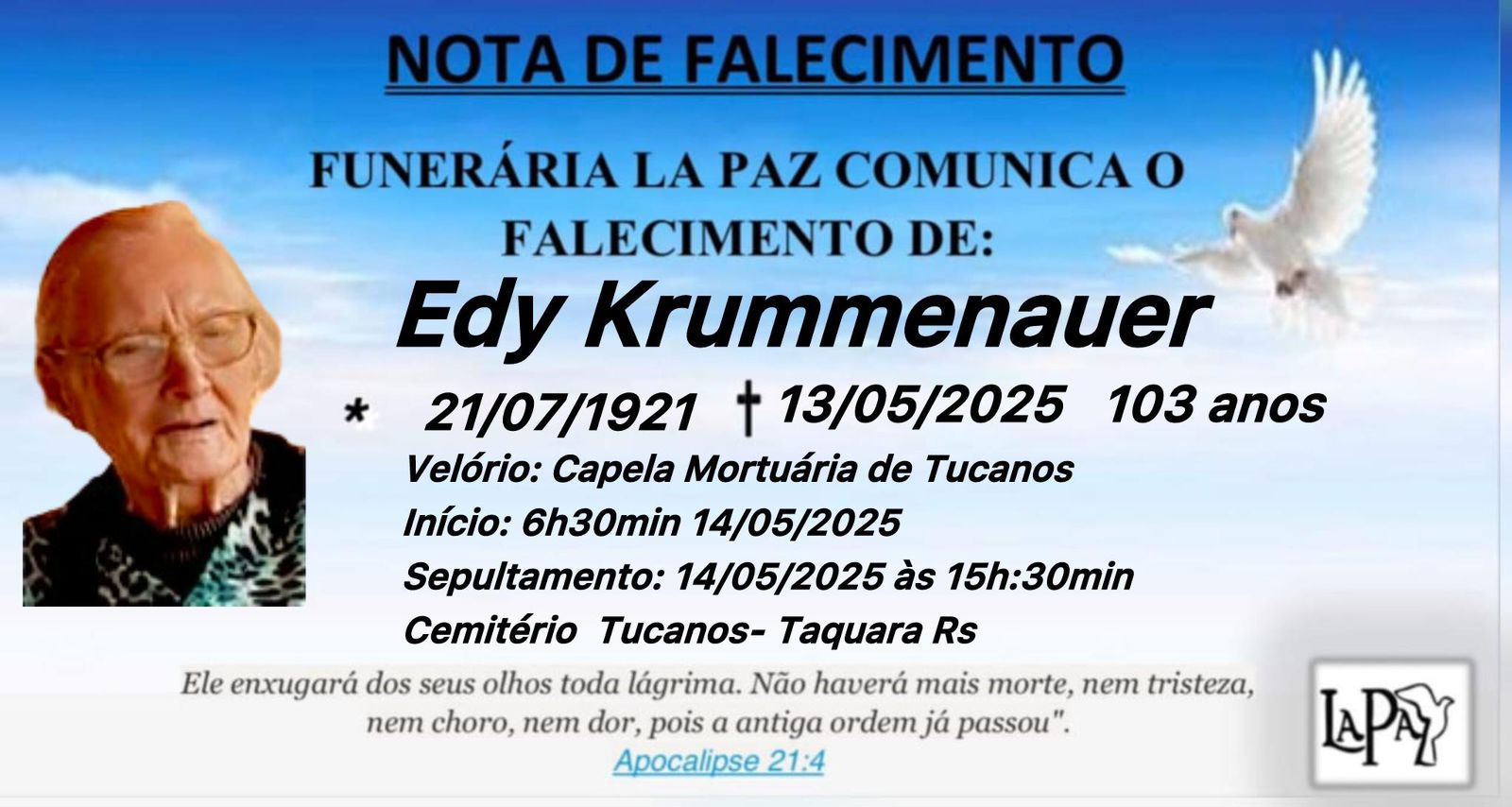 Falecimento | Edy Krummenauer