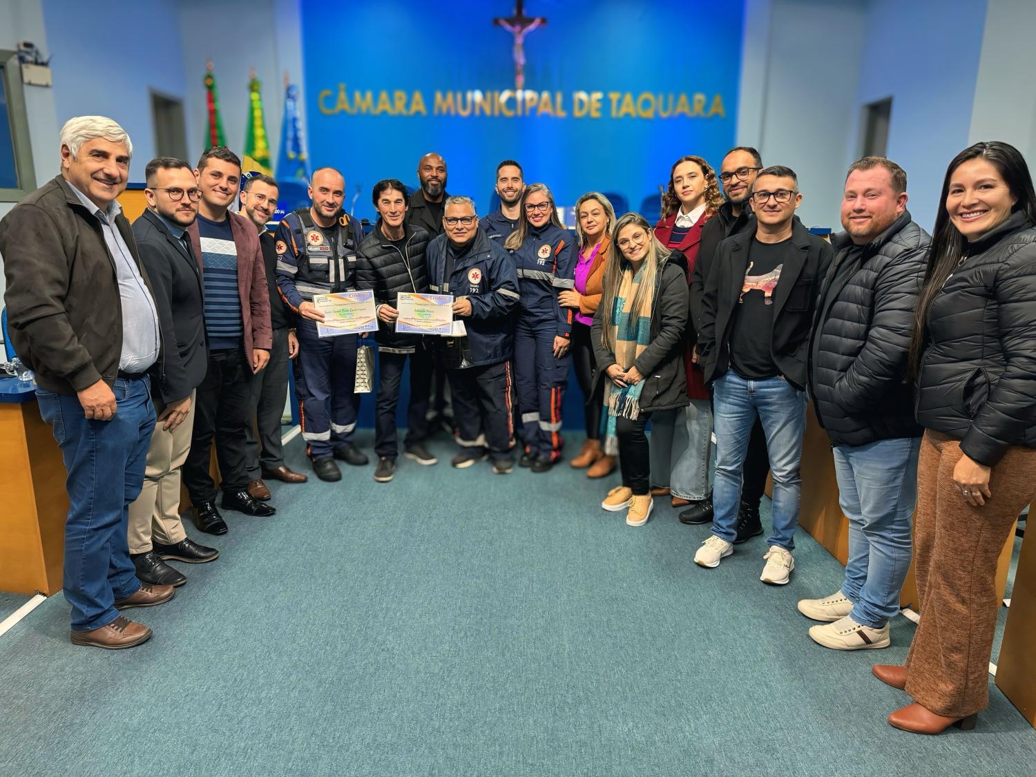 Câmara de Taquara homenageia servidores do SAMU por serviços prestados