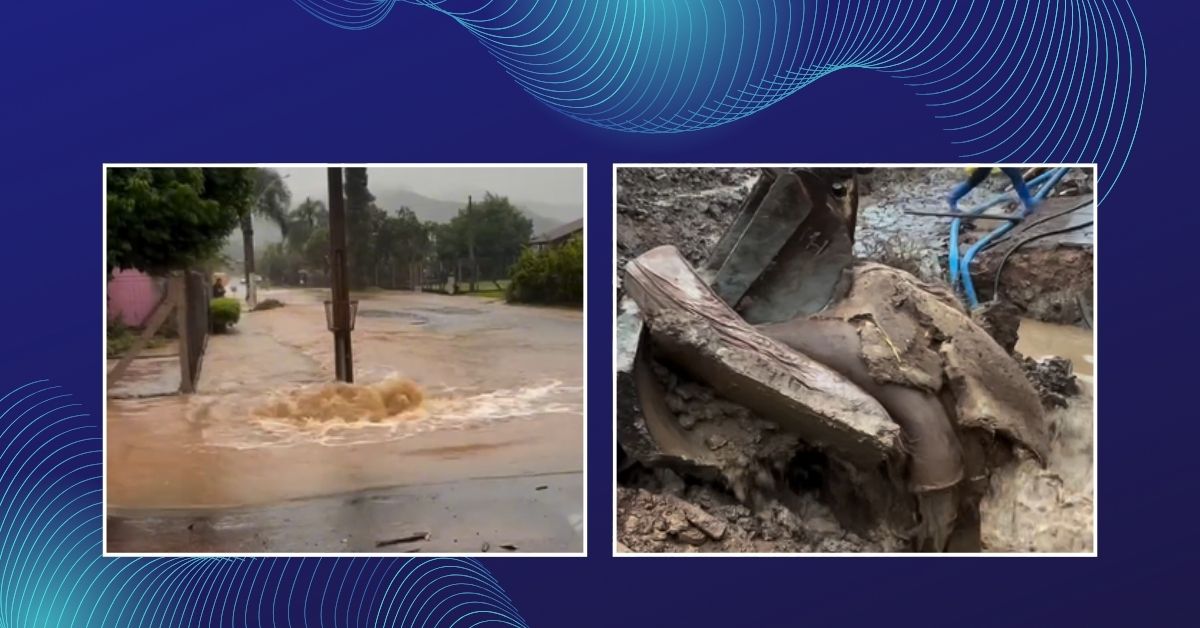 Dois colchões obstruem rede pluvial e provocam extravasamento em trecho de Igrejinha