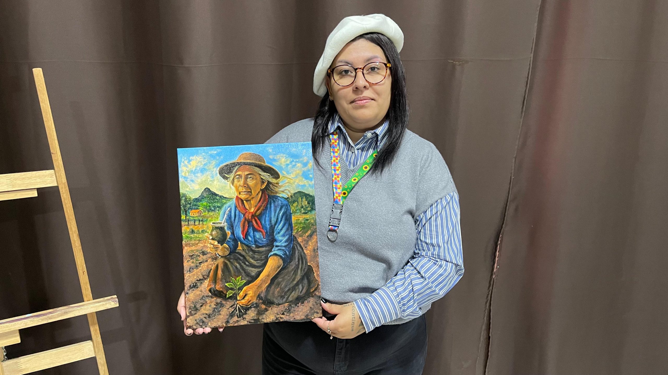 A força feminina no campo inspira artista de Três Coroas, finalista do projeto 'Mulher Gaúcha'