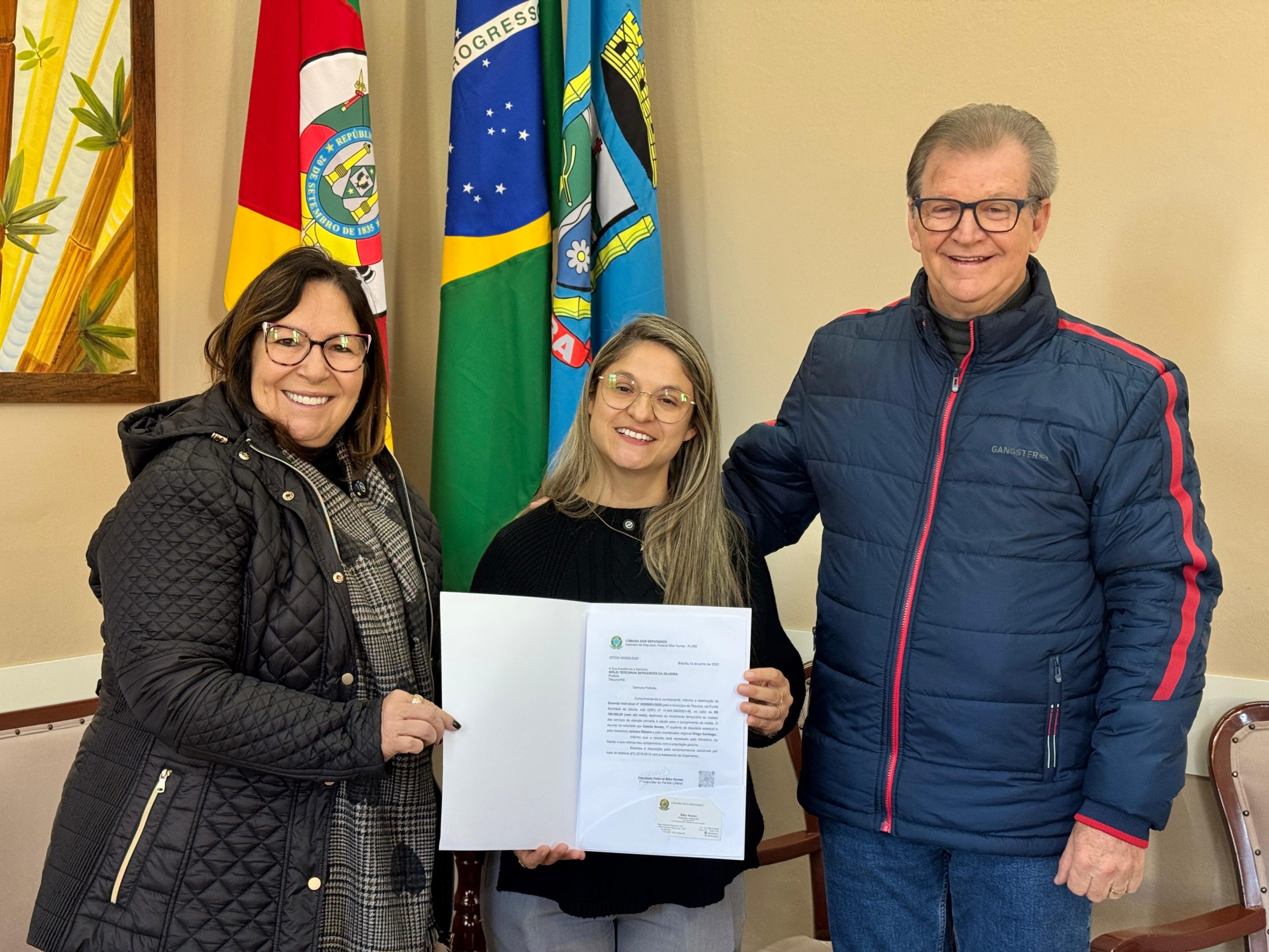 Taquara recebe R$ 100 mil para a Saúde por emenda do deputado Bibo Nunes, articulada pela vereadora Jaimara Ribeiro