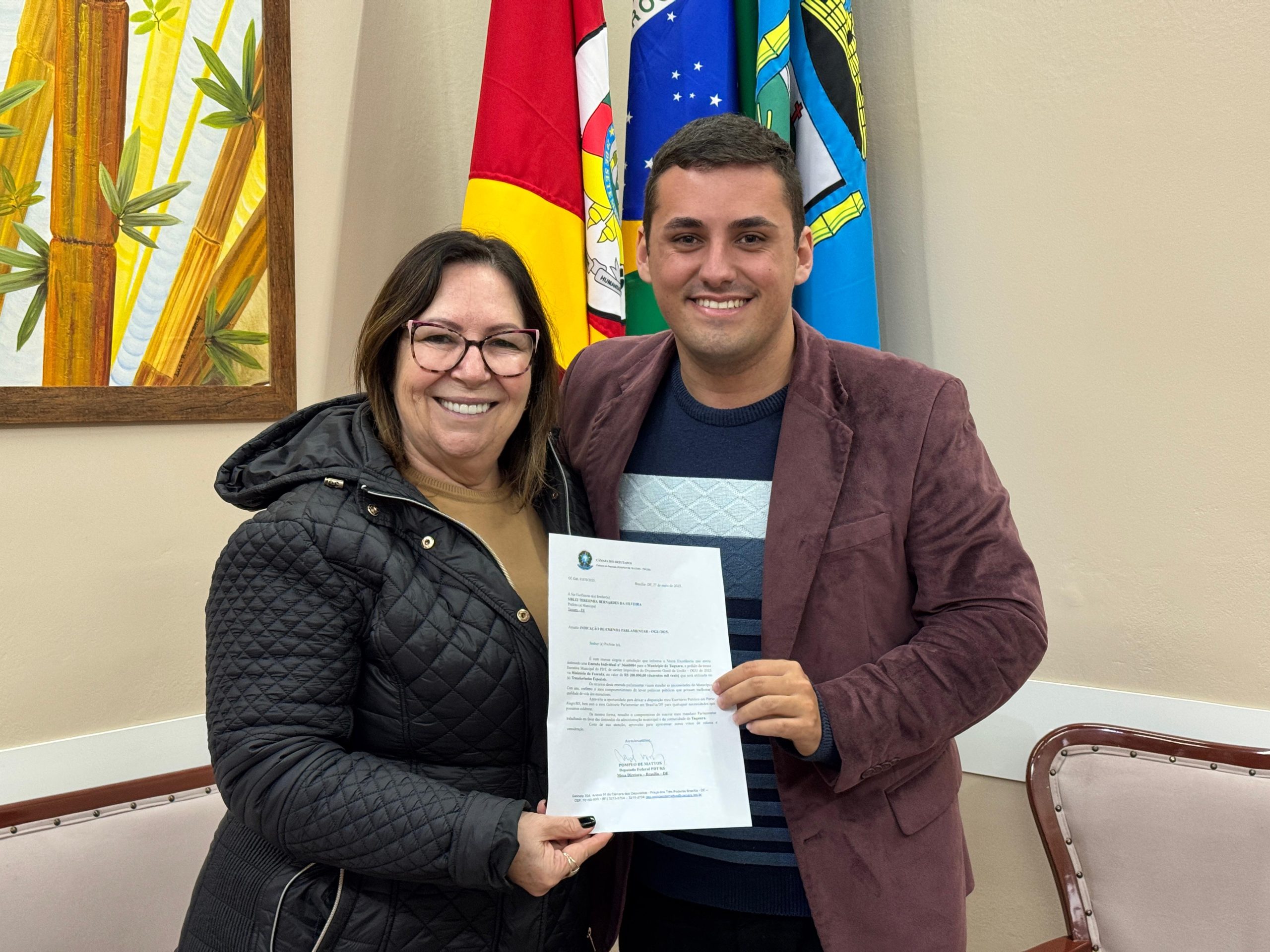 Taquara recebe emenda de R$ 200 mil do deputado Pompeo de Mattos