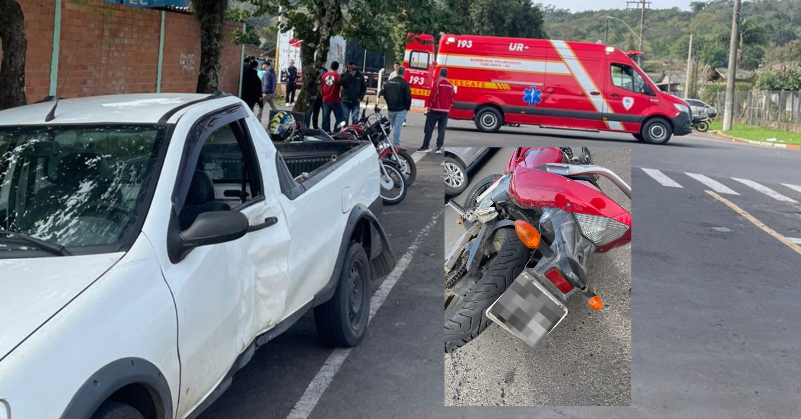 Colisão entre carro e motocicleta deixa piloto ferido em Igrejinha