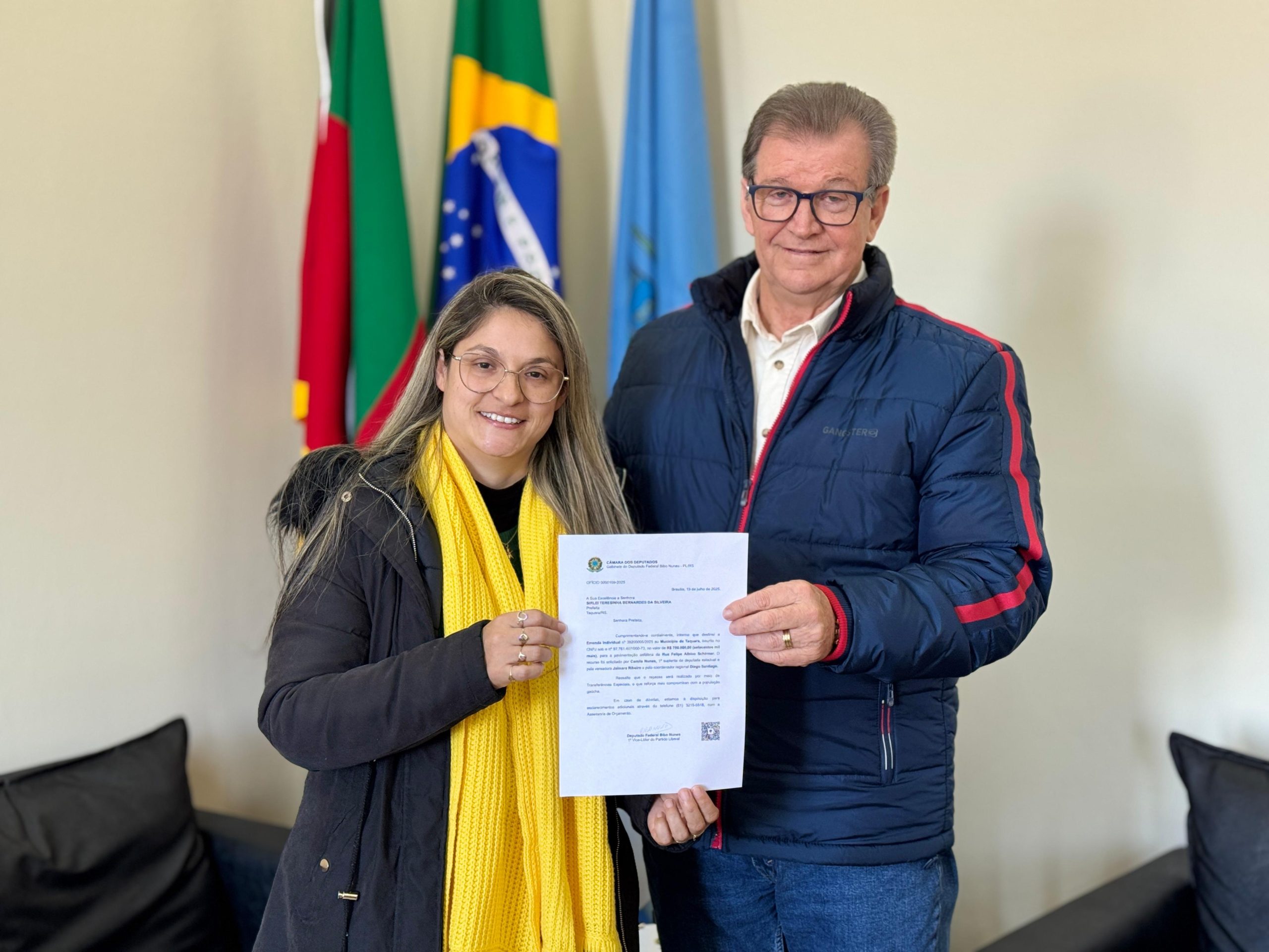 Taquara recebe emenda de R$ 700 mil do deputado Bibo Nunes