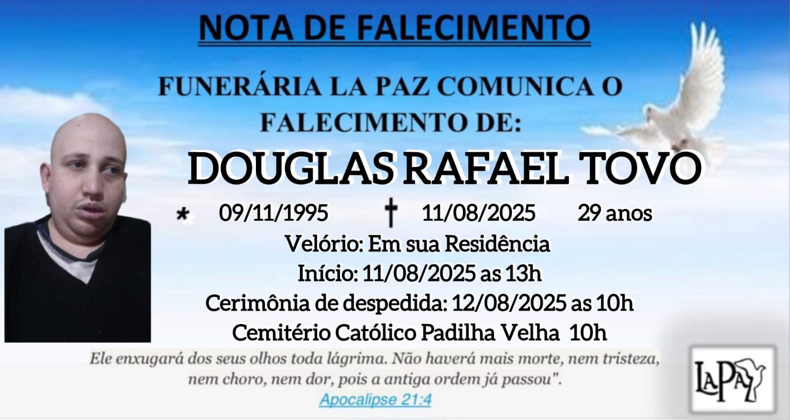 Falecimento | Douglas Rafael Tovo