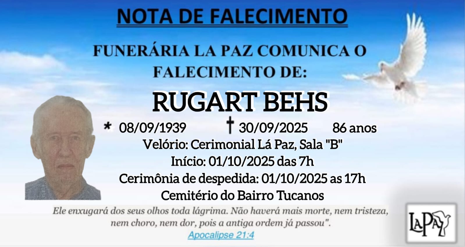 Falecimento | Rugart Behs