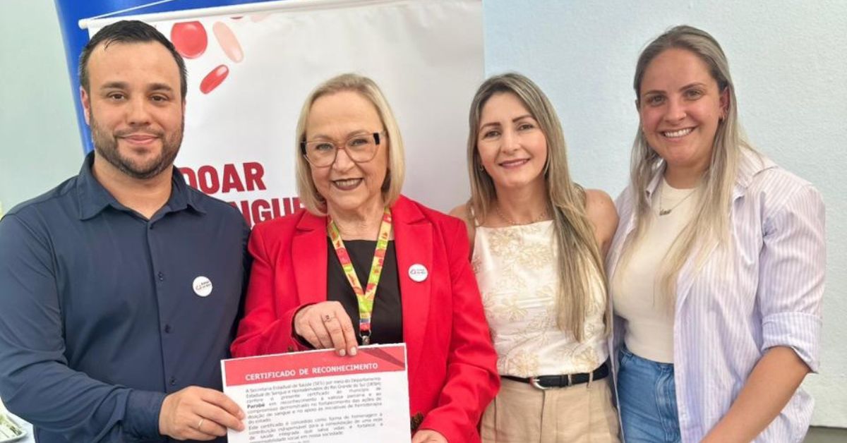 Parobé é reconhecida pelo Hemocentro do Estado pelo trabalho em incentivo à doação de sangue