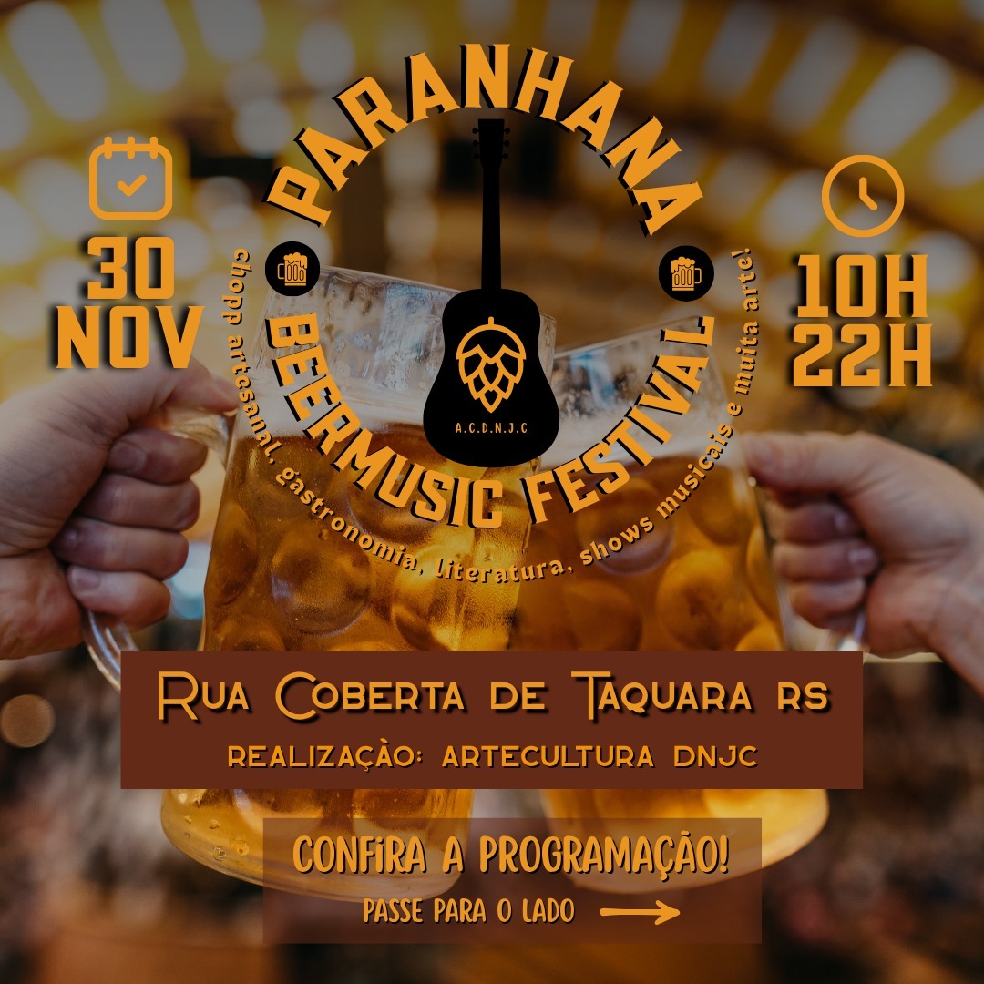 Paranhana BeerMusic Festival movimenta a Rua Coberta de Taquara neste domingo, 30 de novembro