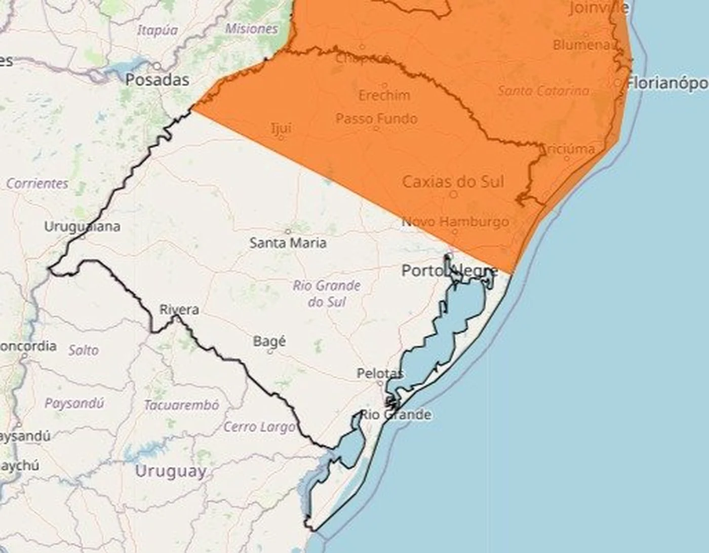 Inmet emite três alertas de tempestade para o RS no Natal