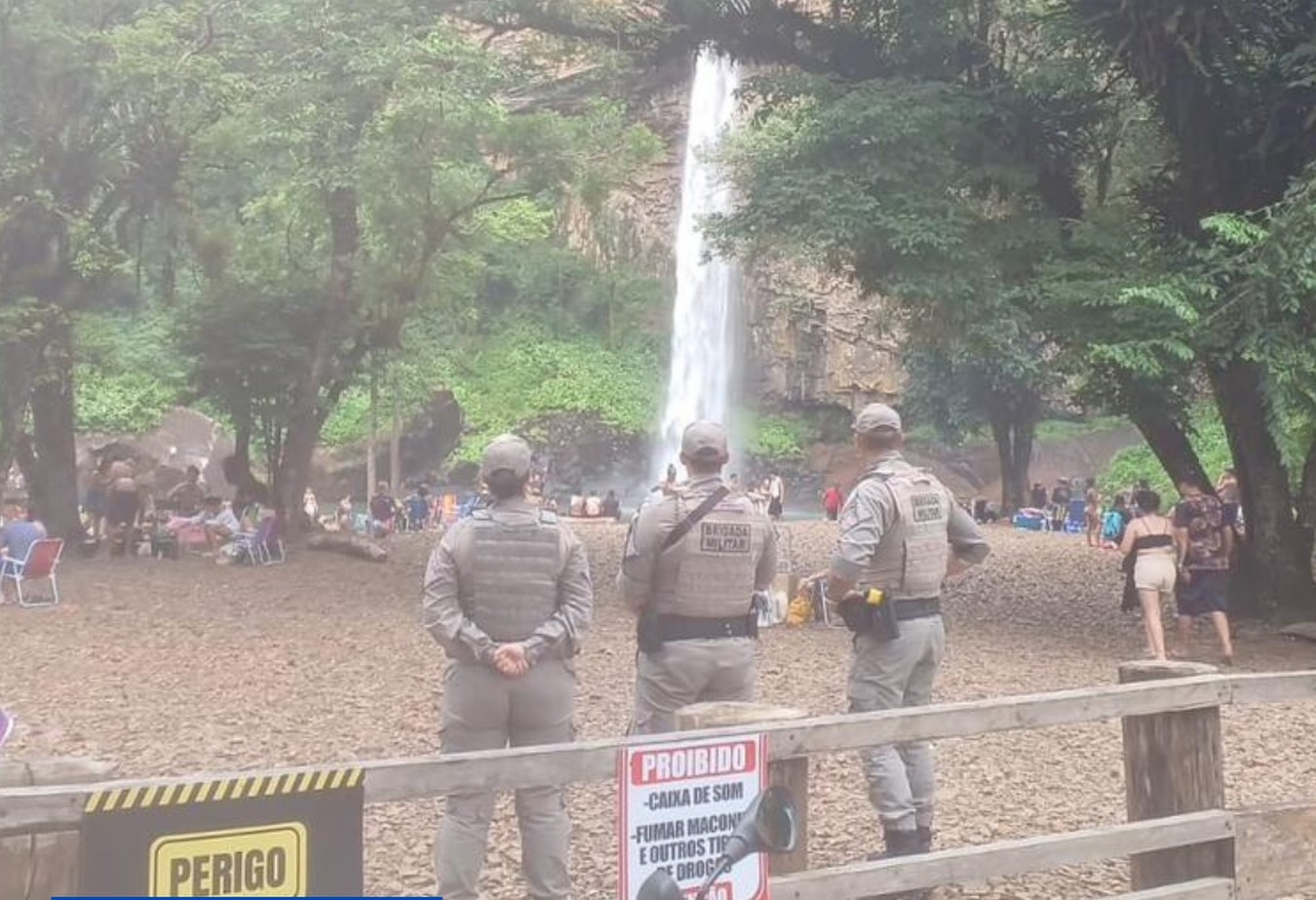 Brigada Militar reforça policiamento na Cascata do Chuvisqueiro, em Riozinho