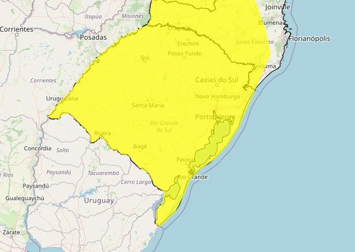 Inmet emite alerta de tempestade com risco de ventos fortes e granizo no RS