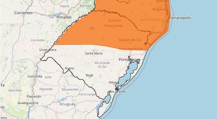 INMET emite alerta de tempestade para RS; aviso inclui o Vale do Paranhana