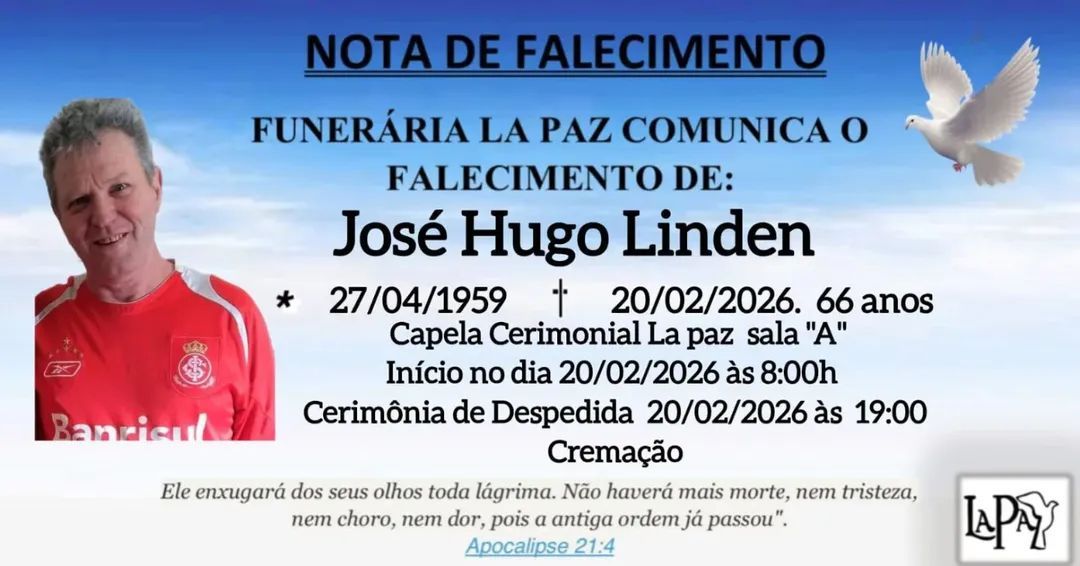 Falecimento | José Hugo Linden