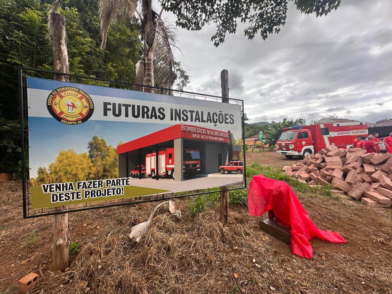 Pedra fundamental marca início do Posto Avançado dos Bombeiros no Alto Rolantinho, em Rolante