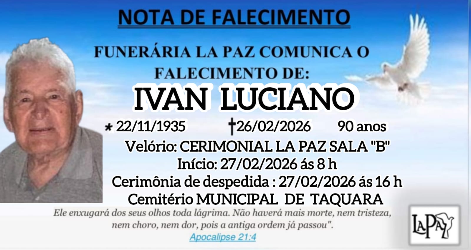 Falecimento | Ivan Luciano