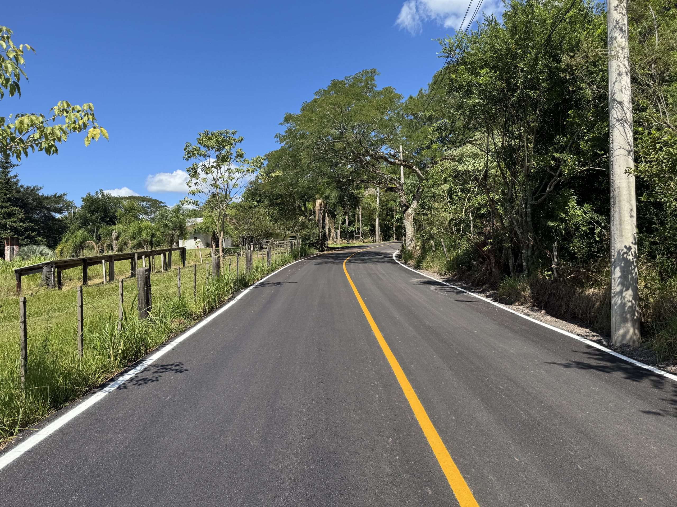 Sinalização horizontal é entregue e Estrada Picada Francesa está pronta para o tráfego em Taquara