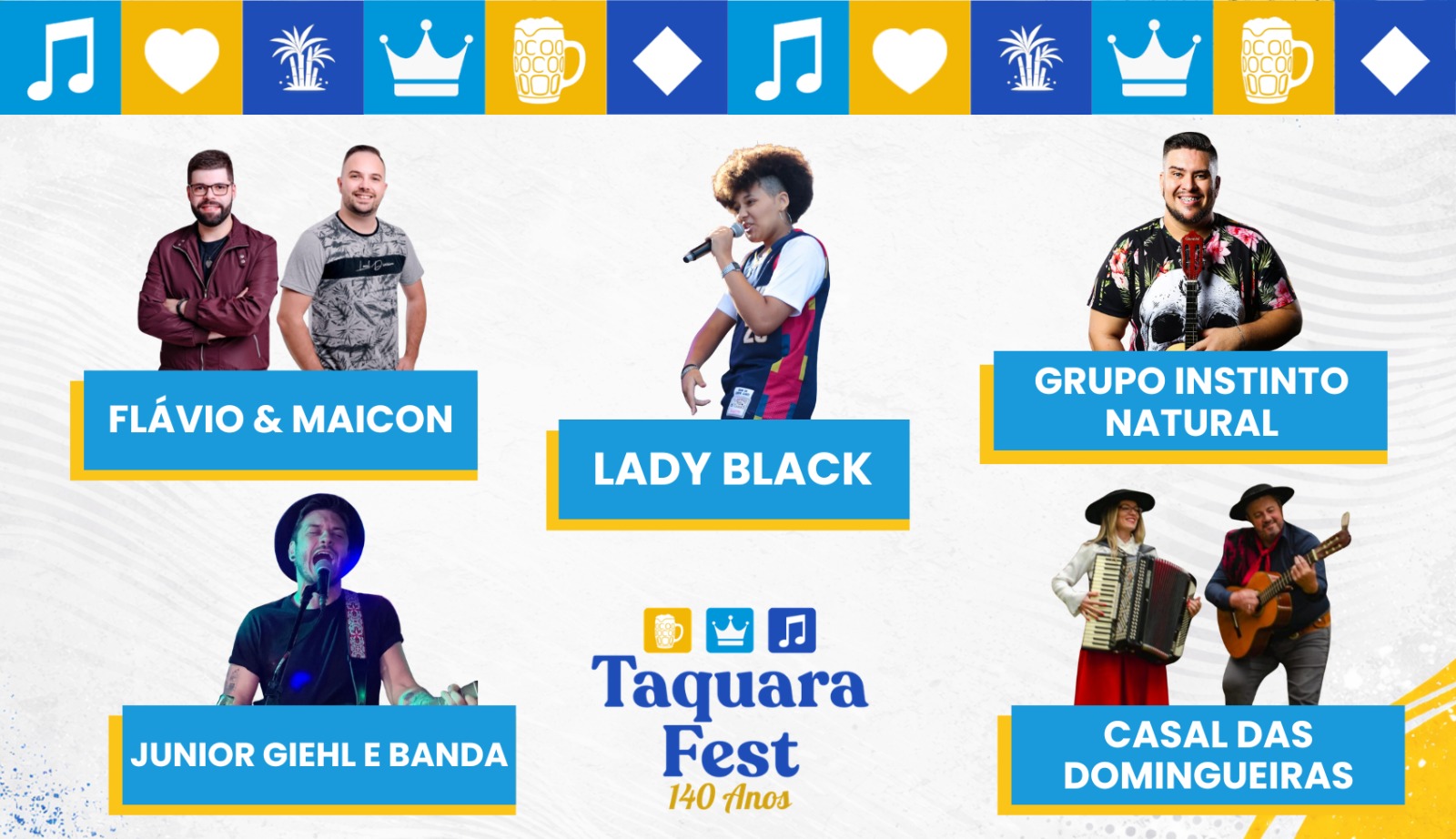 Conhecidas as bandas locais que farão parte do aniversário de 140 anos de Taquara