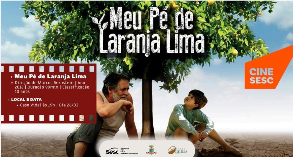 Cinema ao ar livre exibe o filme “Meu Pé de Laranja Lima” no Espaço Cultural Casa Vidal em Taquara