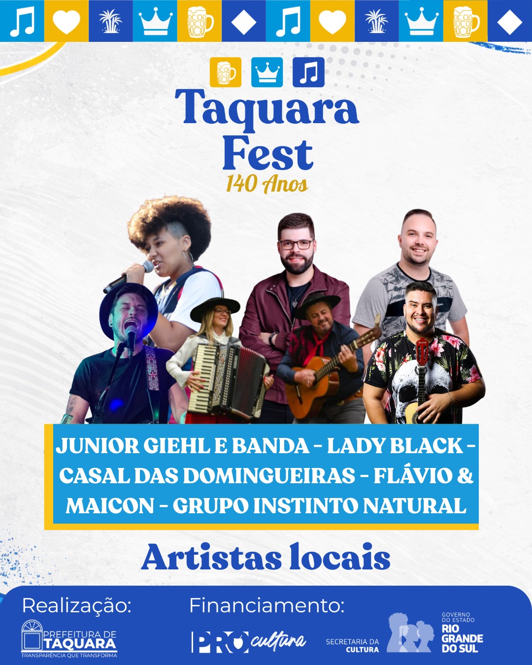 Talentos da cidade ganham palco no Taquara Fest 2026