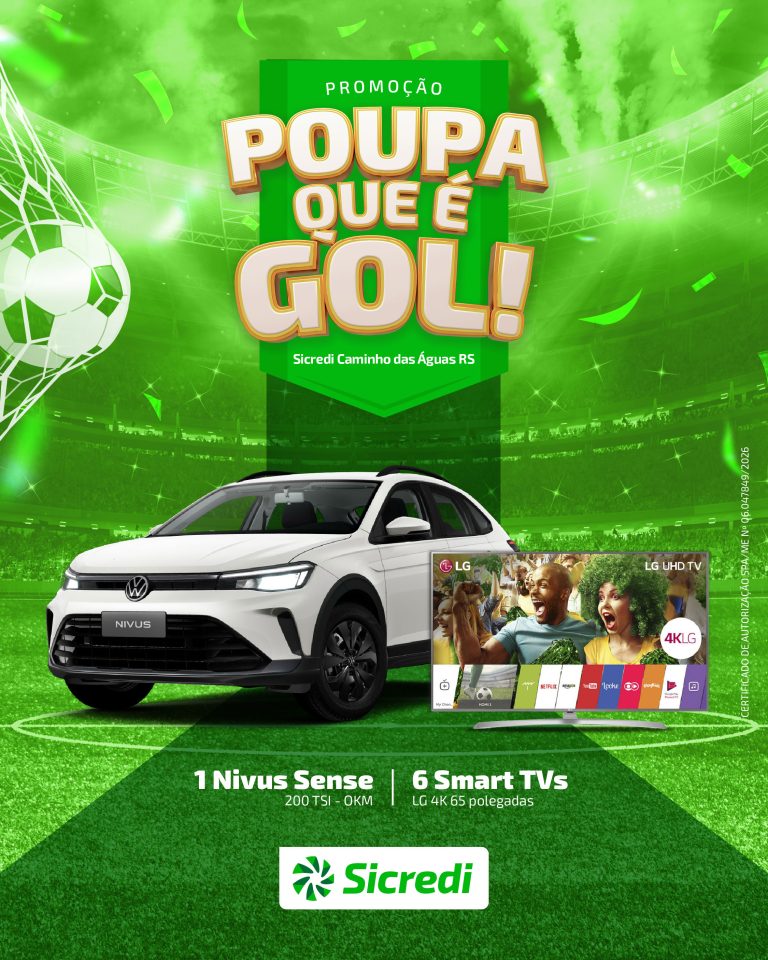 Sicredi Caminho das Águas lança campanha que incentiva hábito de poupar com prêmios ao longo de 2026