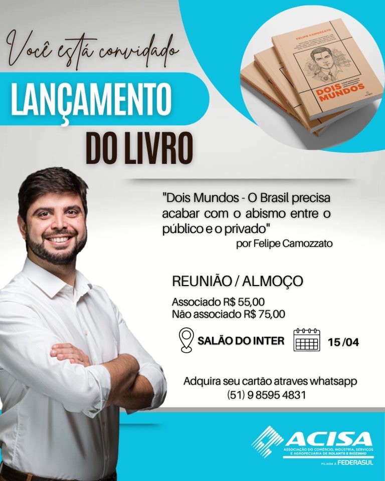 ACISA promove lançamento do livro “Dois Mundos” com almoço especial em Rolante