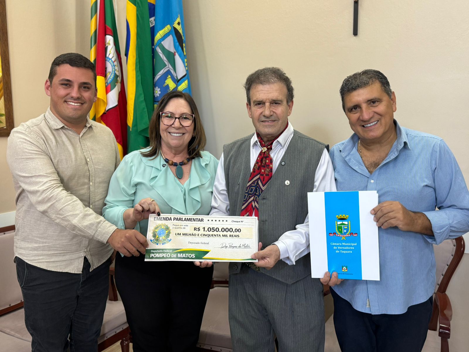 Deputado Pompeo de Mattos destina mais de R$ 1,05 milhão em emendas para Taquara