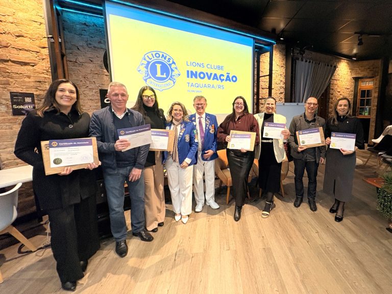 Lions Clube Inovação celebra cinco anos de atividades, empossa novos associados e realiza troca de presidência