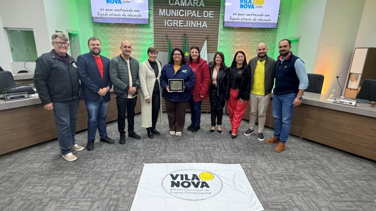 Câmara de Igrejinha homenageia a EMEF Vila Nova pelos 40 anos