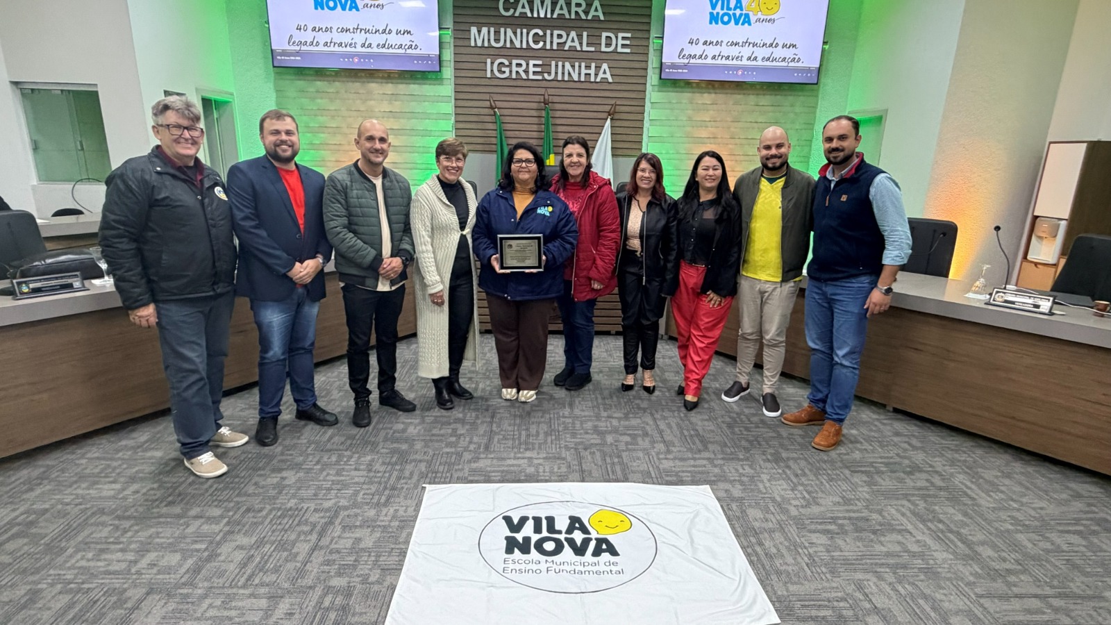 Câmara de Igrejinha homenageia a EMEF Vila Nova pelos 40 anos