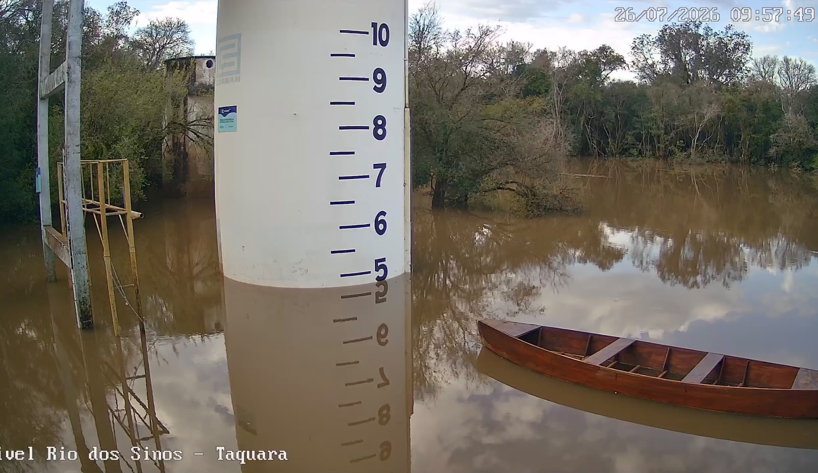 Defesa Civil atualiza níveis dos rios em Taquara; Sinos segue diminuindo