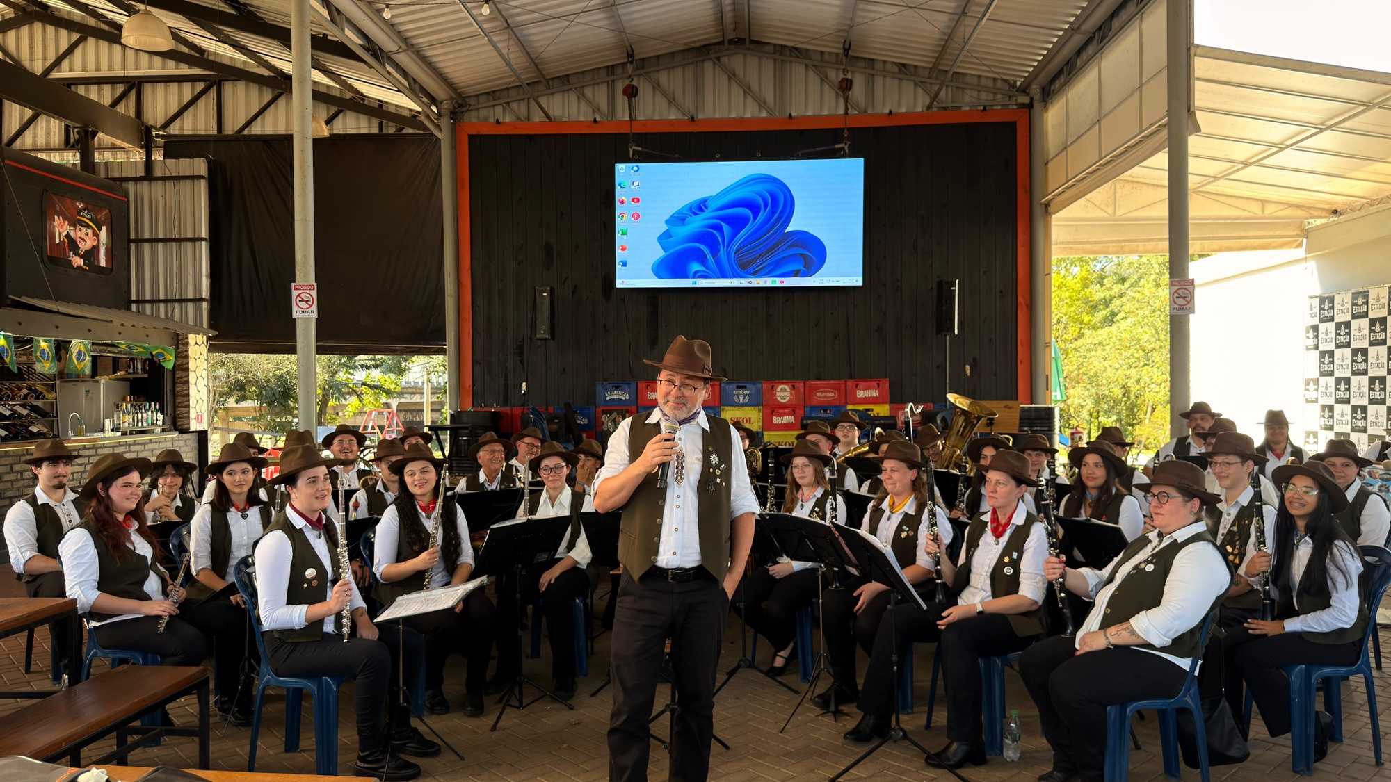 Banda Municipal Professor João Müller, de Timbó, leva tradição germânica e italiana à 4ª Oficina de Música de Três Coroas