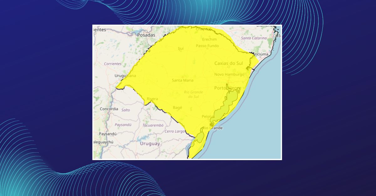 INMET emite alerta de tempestade para todo o Rio Grande do Sul nesta segunda-feira (27)