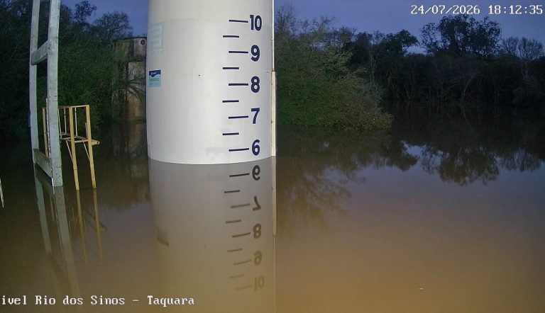 Defesa Civil divulga atualização dos níveis dos rios em Taquara; Rio dos Sinos apresenta queda