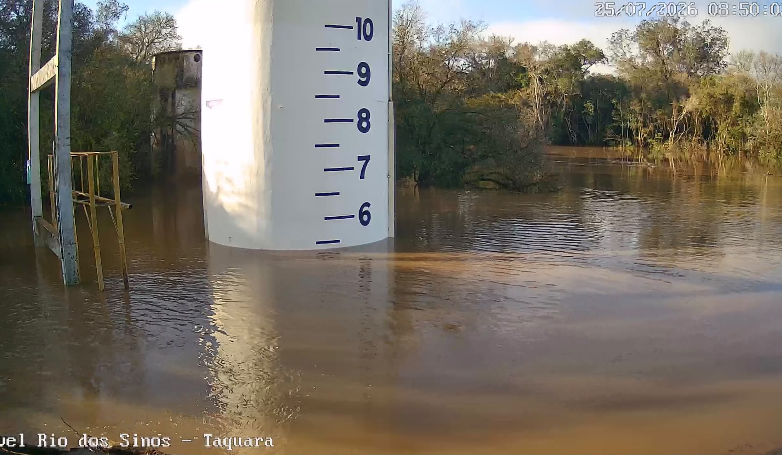 Taquara: Rio dos Sinos segue em queda e situação permanece sob monitoramento da Defesa Civil