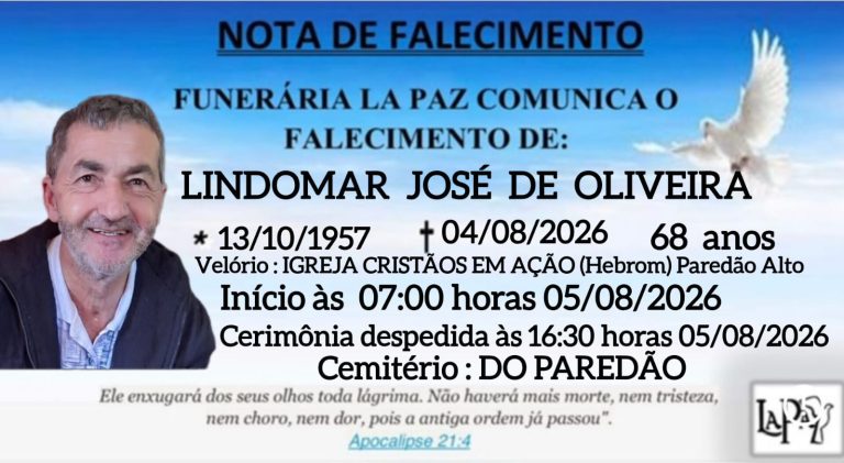 ✝️ Falecimento | Lindomar José de Oliveira