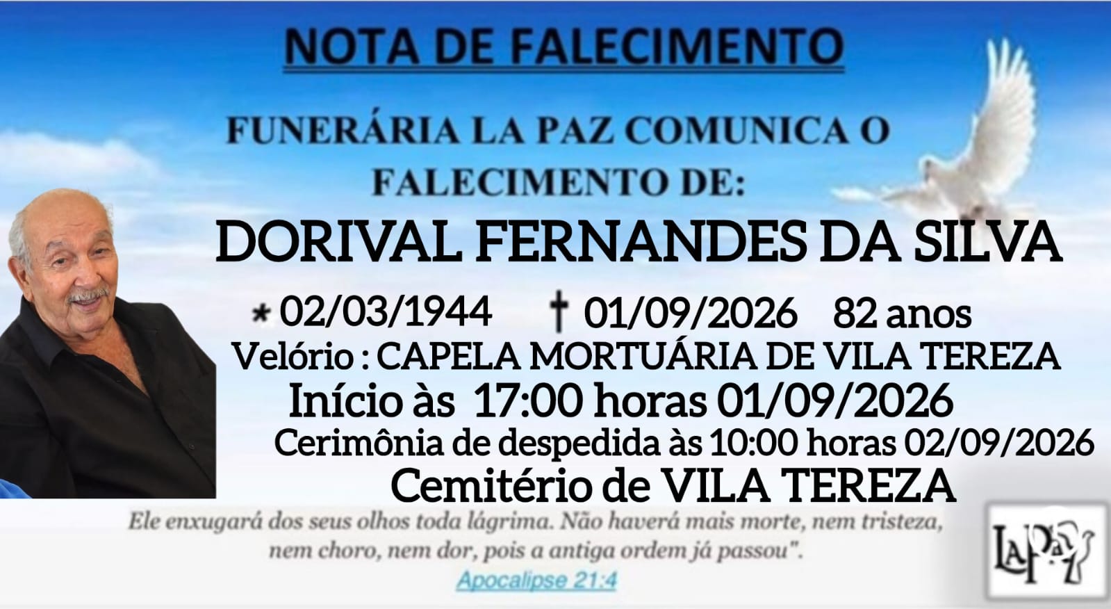 Falecimento | Dorival Fernandes da Silva
