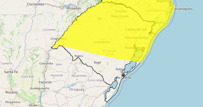 Alertas de tempestade do INMET abrangem municípios do Vale do Paranhana e grande parte do RS neste sábado (19) e domingo (20)