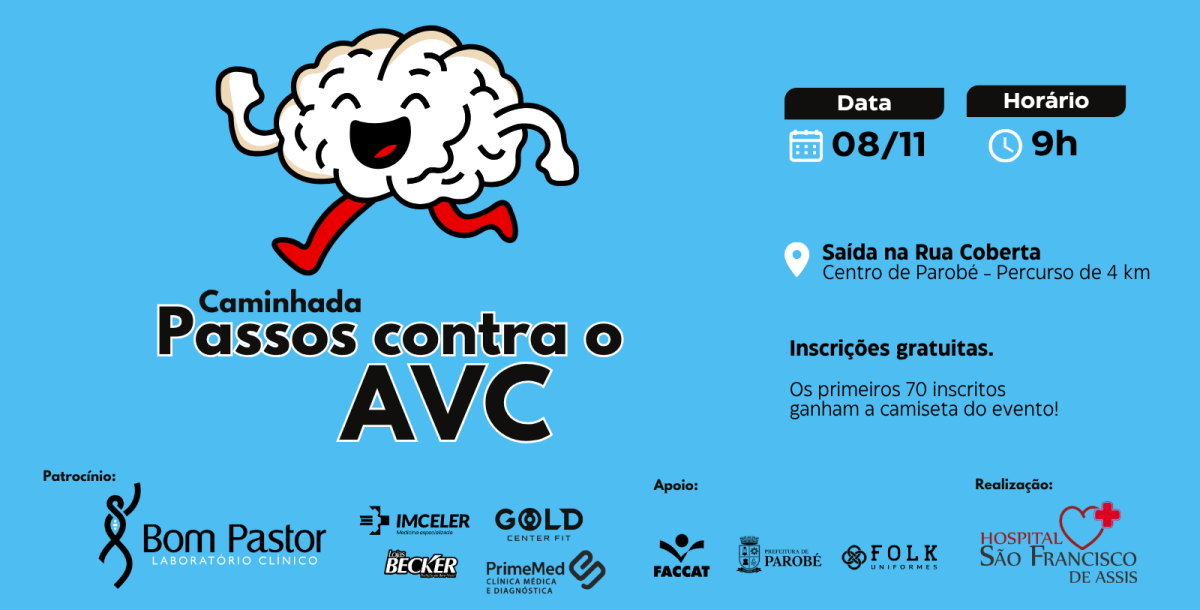 Hospital São Francisco de Assis promove primeira Caminhada Passos contra o AVC em Parobé